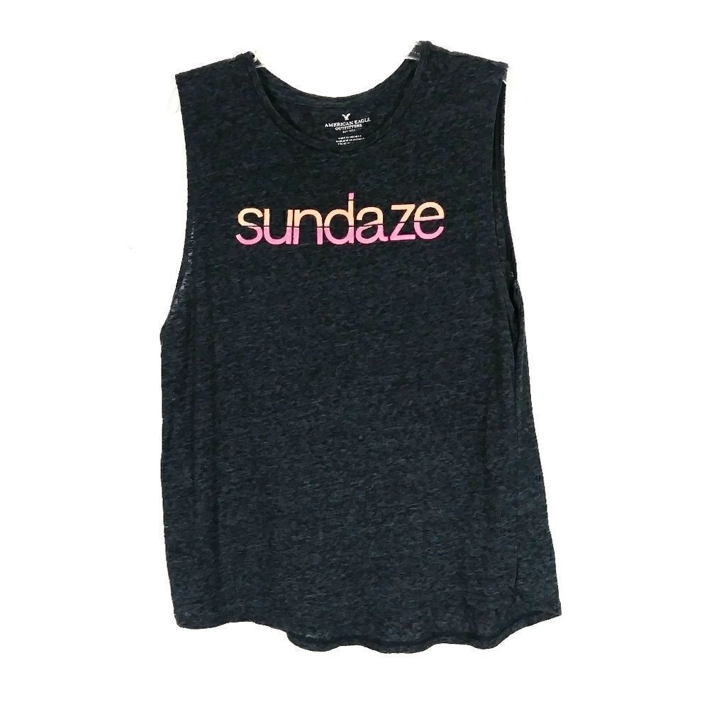 American Eagle Dark Grey Sundaze Tank Top